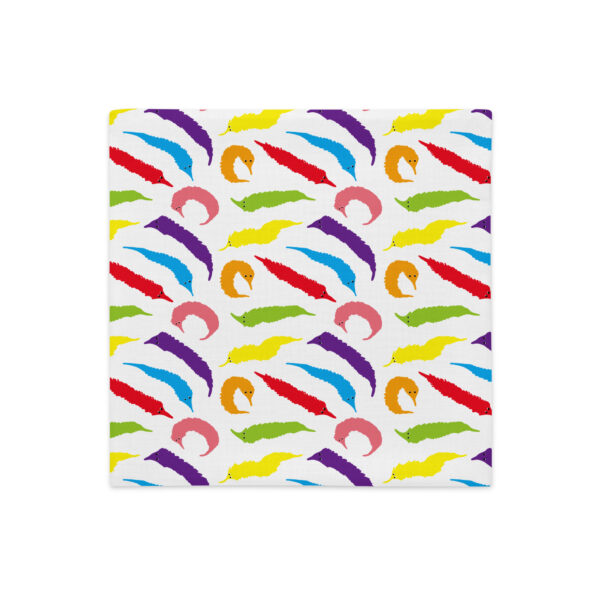 Rainbow Worm on a String Print Pillow Case