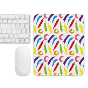 Rainbow Worm on a String Print Mousepad