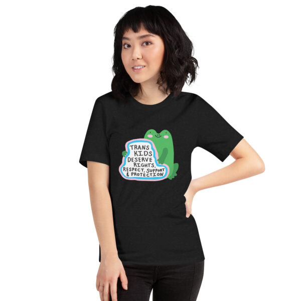 Trans Kids Deserve Rights, Respect, Support, & Protection Unisex T-Shirt with Frog