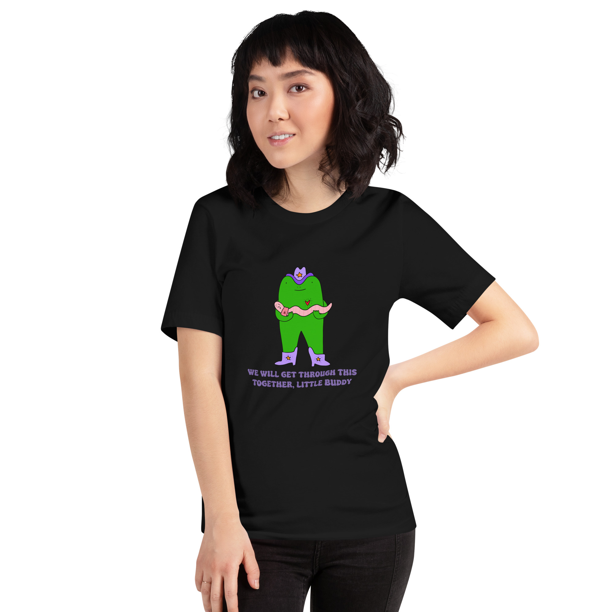 We Will Get Through This Together, Little Buddy Cowboy Frog & Sad Yee-Haw Worm Unisex T-Shirt