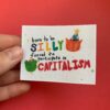 Born to Be Silly, Forced to Participate in Capitalism Sticker with Cat & Frog - Image 3