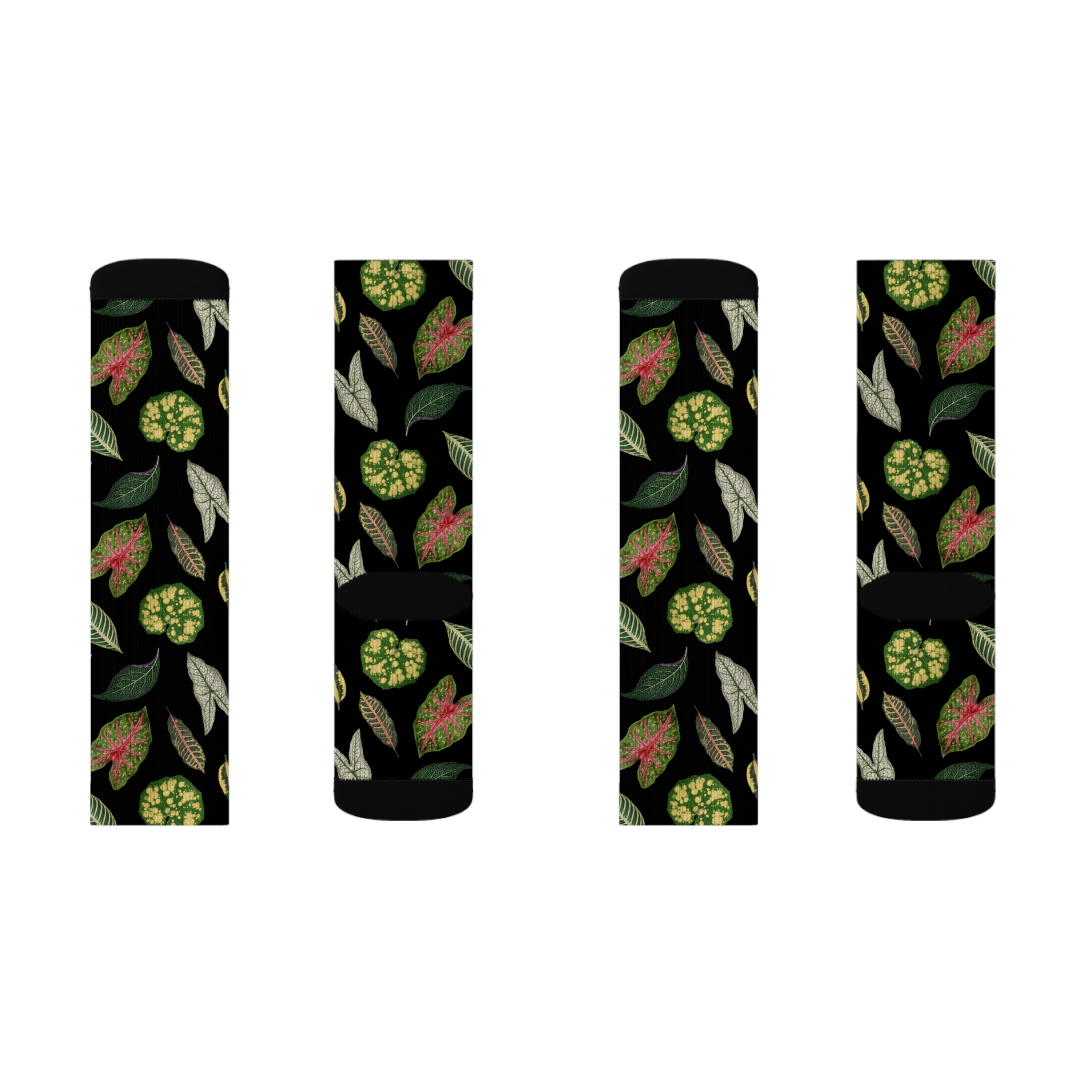 Dark Cottagecore Plant Leaf Print Unisex Novelty Socks - Image 10