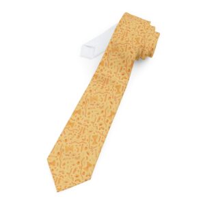 Pasta Print Novelty Tie - Yellow Noodle Unisex Necktie