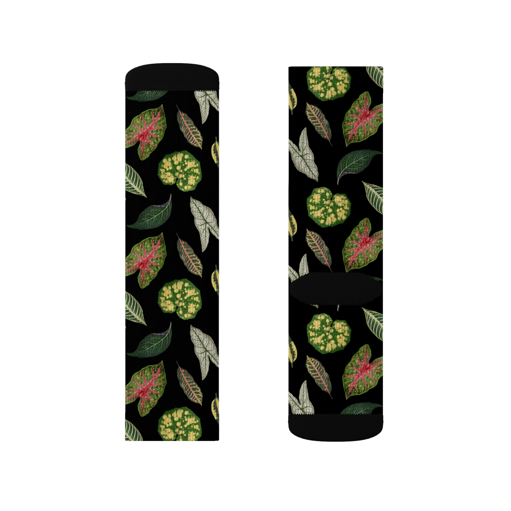Dark Cottagecore Plant Leaf Print Unisex Novelty Socks - Image 12