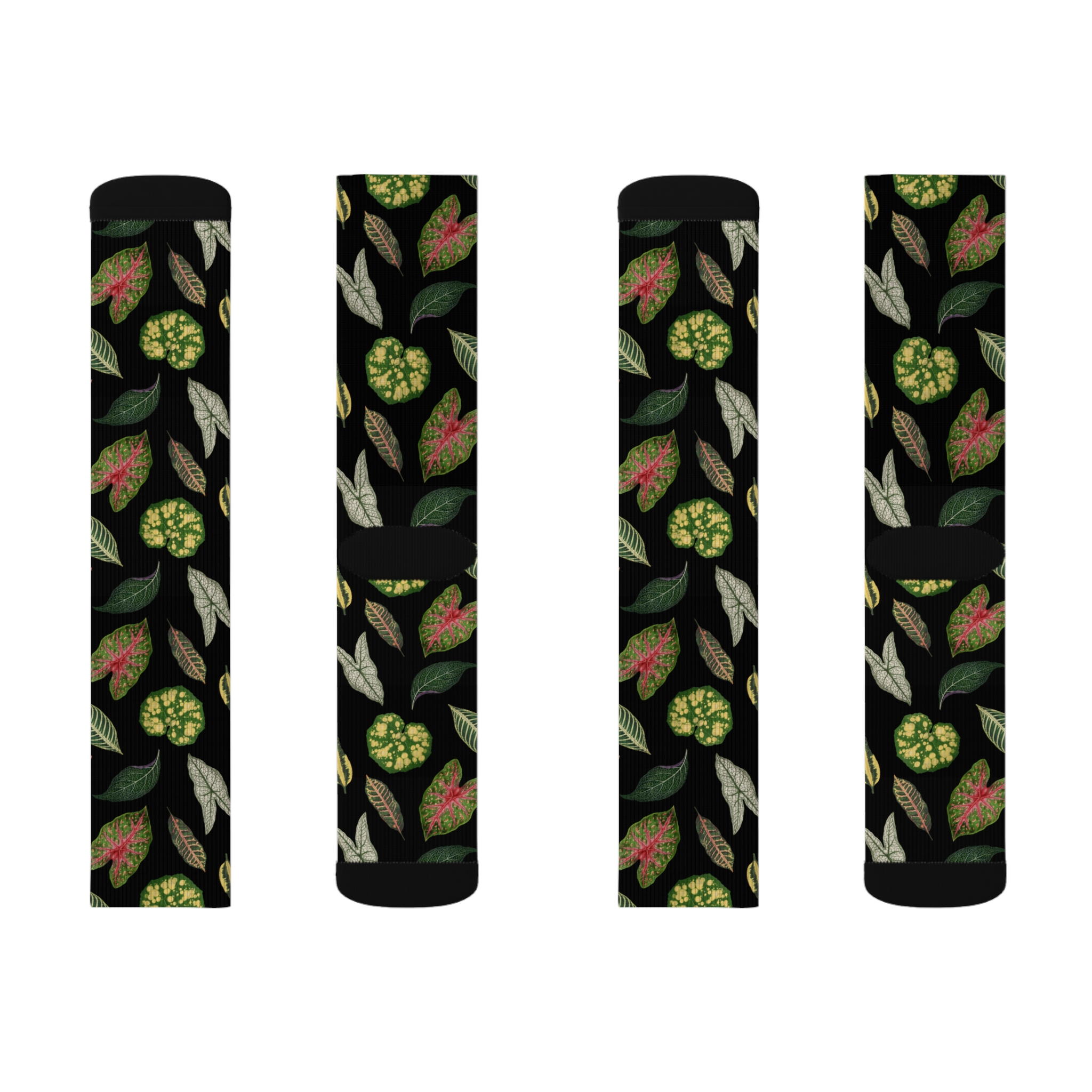 Dark Cottagecore Plant Leaf Print Unisex Novelty Socks - Image 2