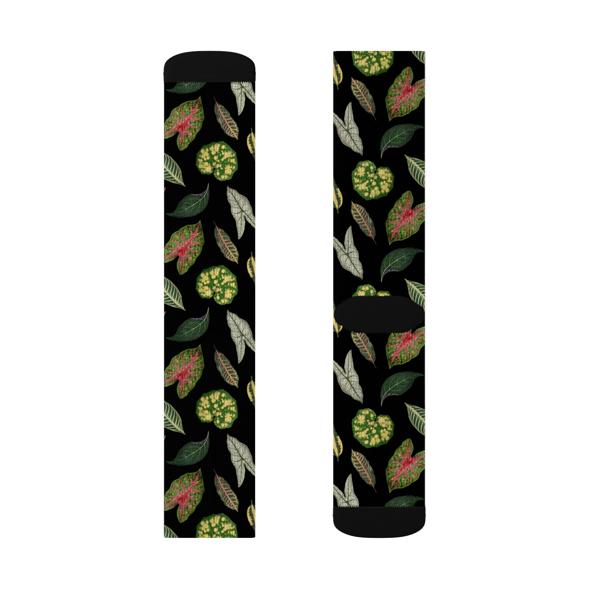 Dark Cottagecore Plant Leaf Print Unisex Novelty Socks - Image 7