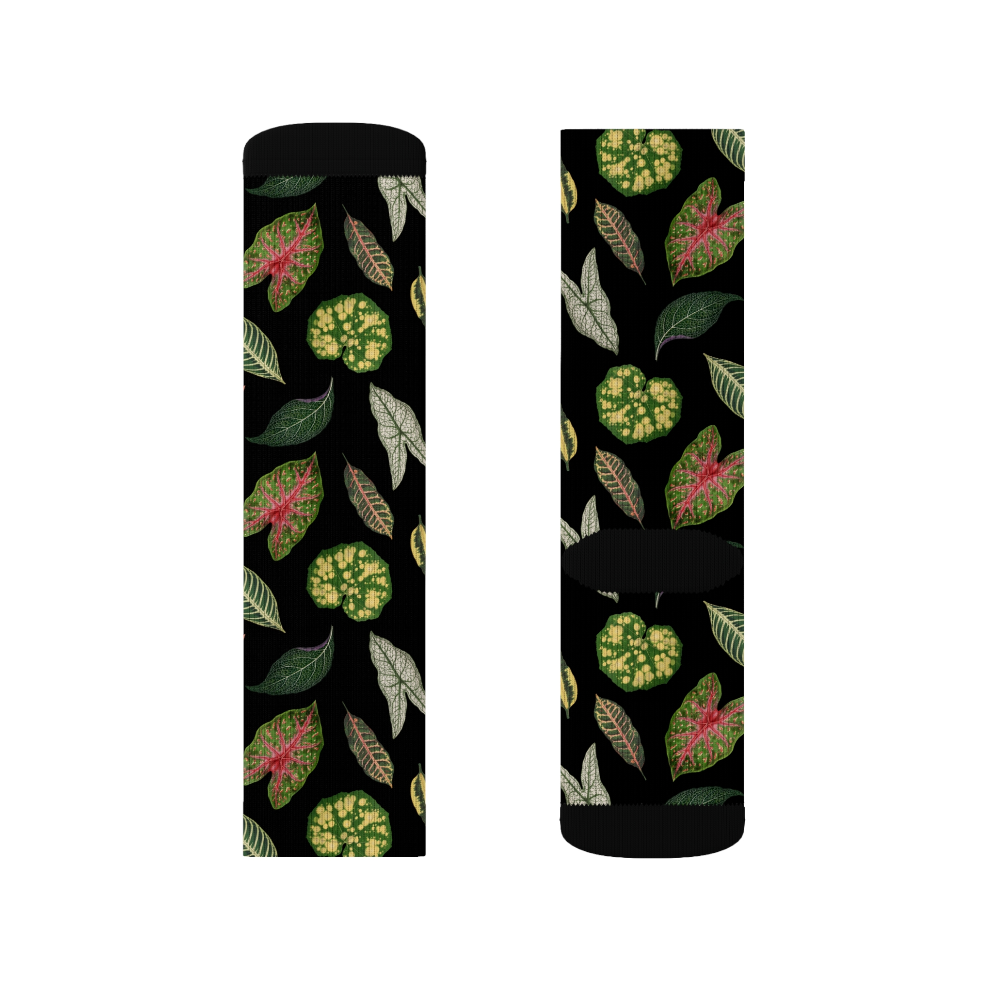 Dark Cottagecore Plant Leaf Print Unisex Novelty Socks - Image 11