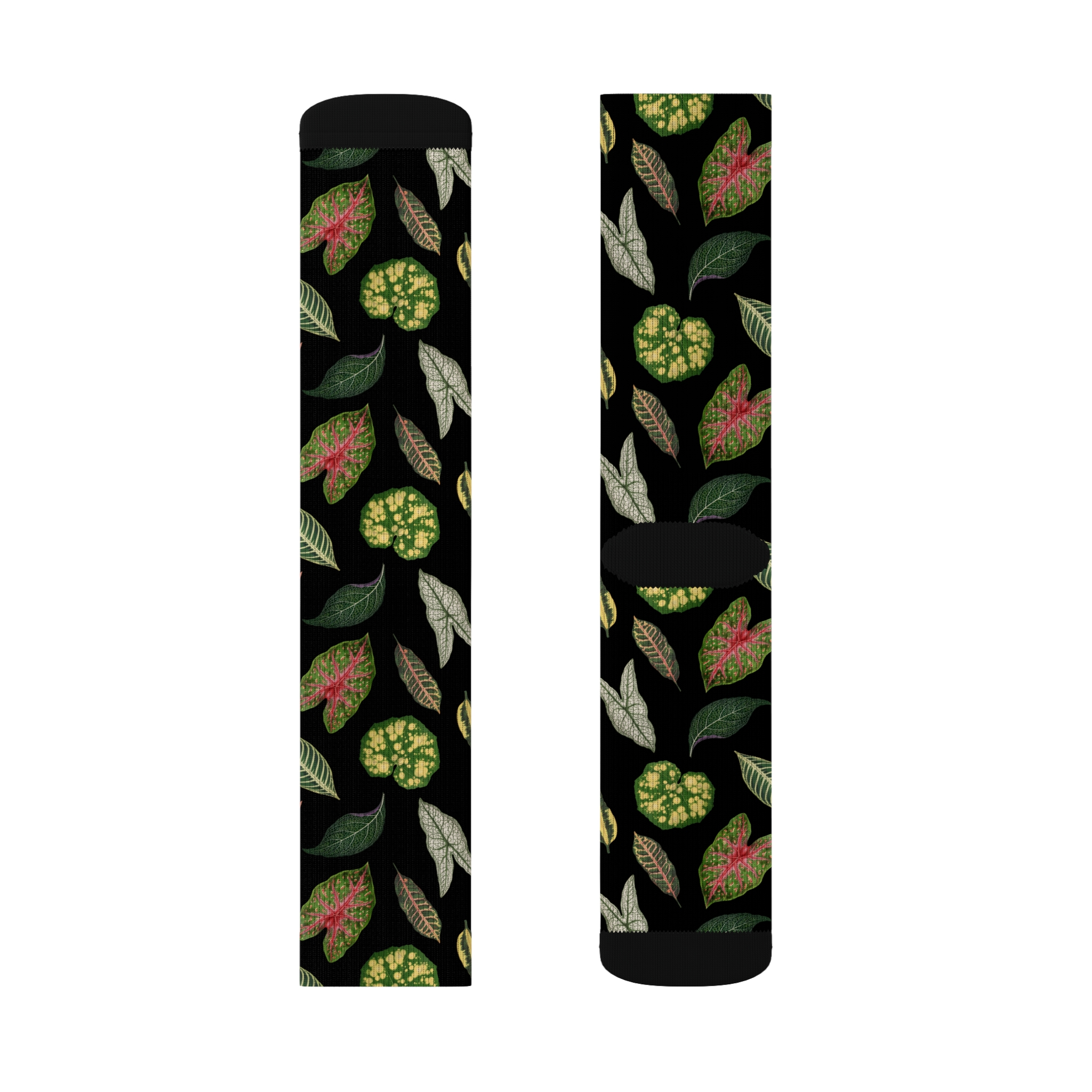 Dark Cottagecore Plant Leaf Print Unisex Novelty Socks - Image 4