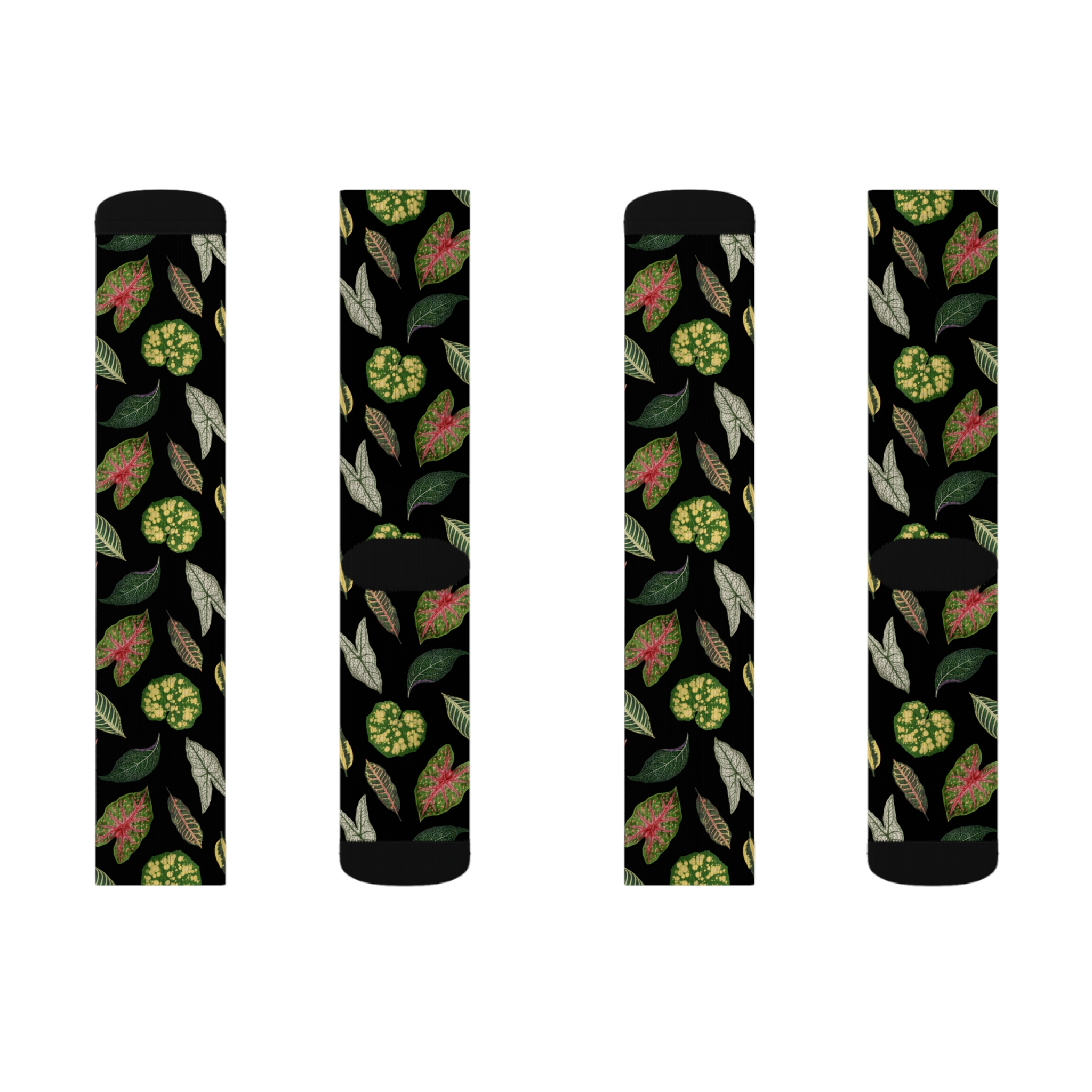 Dark Cottagecore Plant Leaf Print Unisex Novelty Socks - Image 6