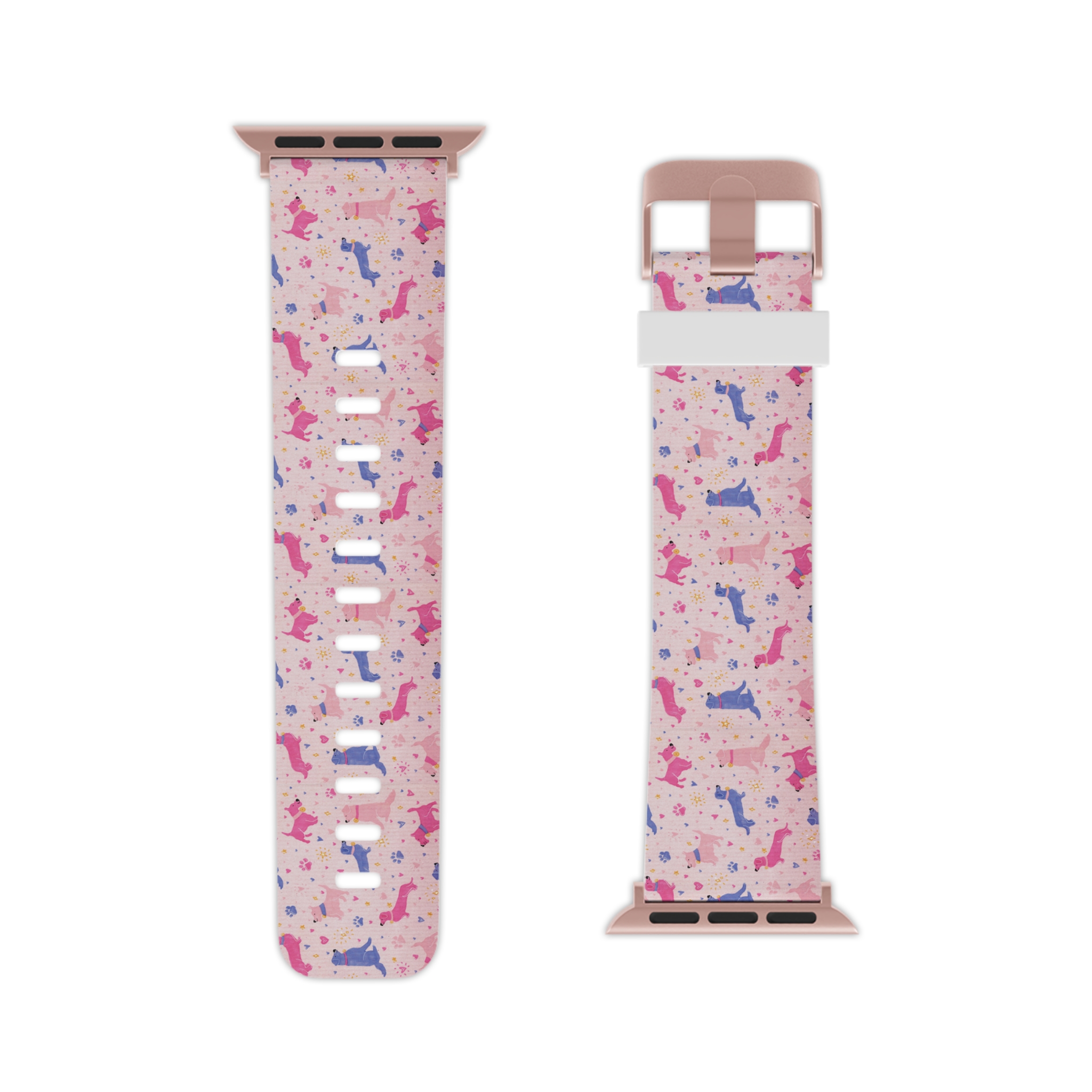Preppy Pink Dog Print Smart Watch Watchband Band Compatible with Apple Watch - Image 5