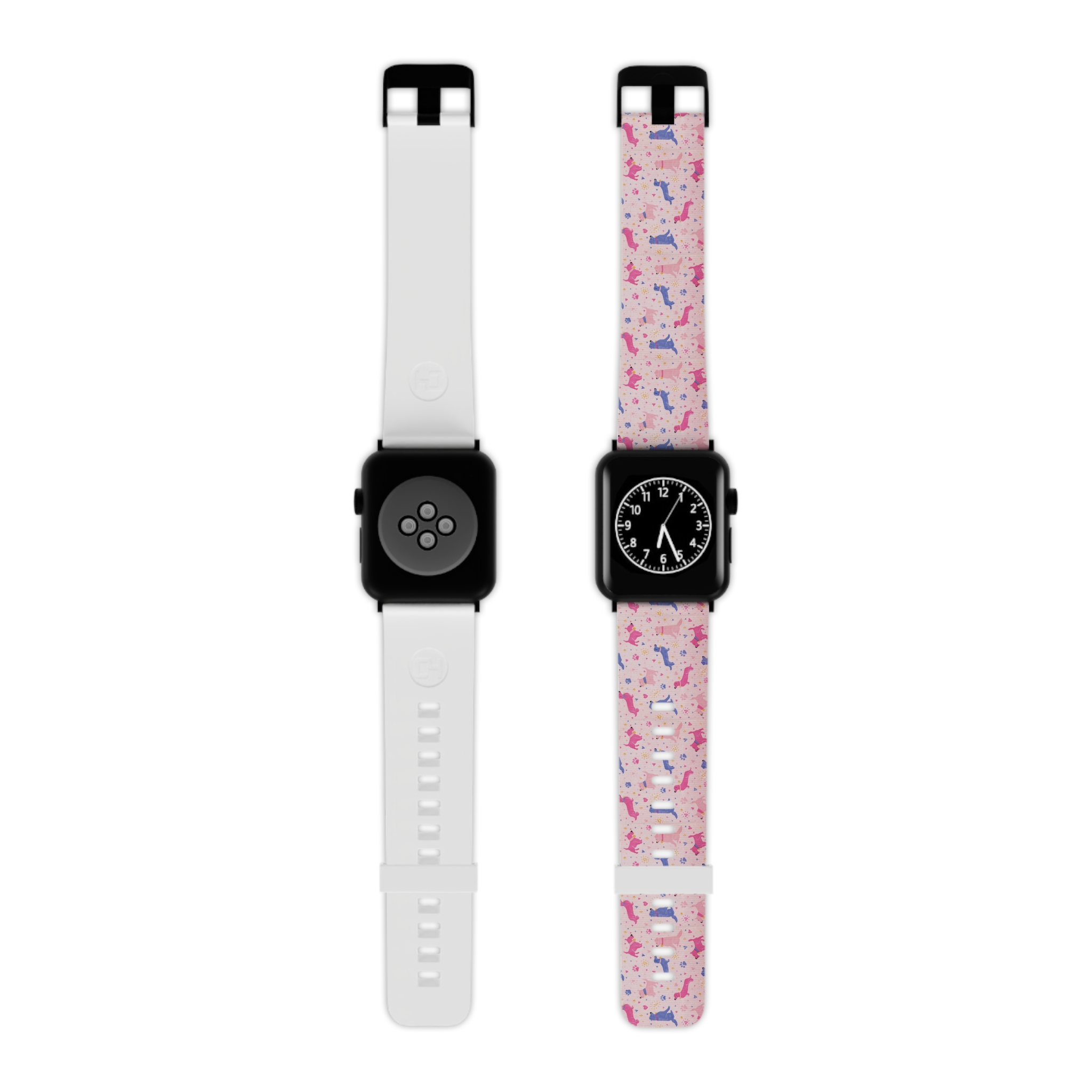 Preppy Pink Dog Print Smart Watch Watchband Band Compatible with Apple Watch
