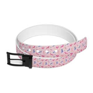 Preppy Pink Dog Print Belt