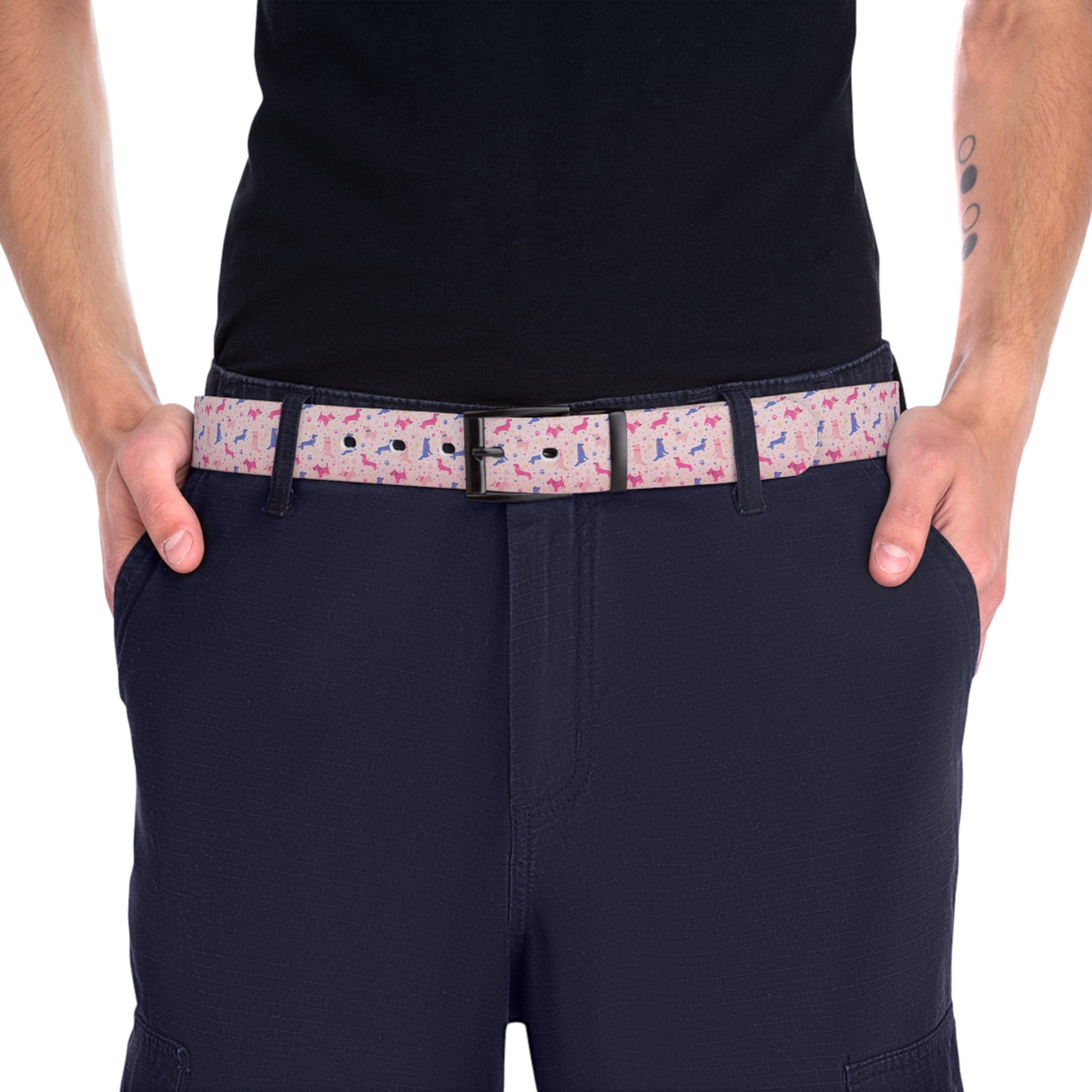 Preppy Pink Dog Print Belt - Image 3