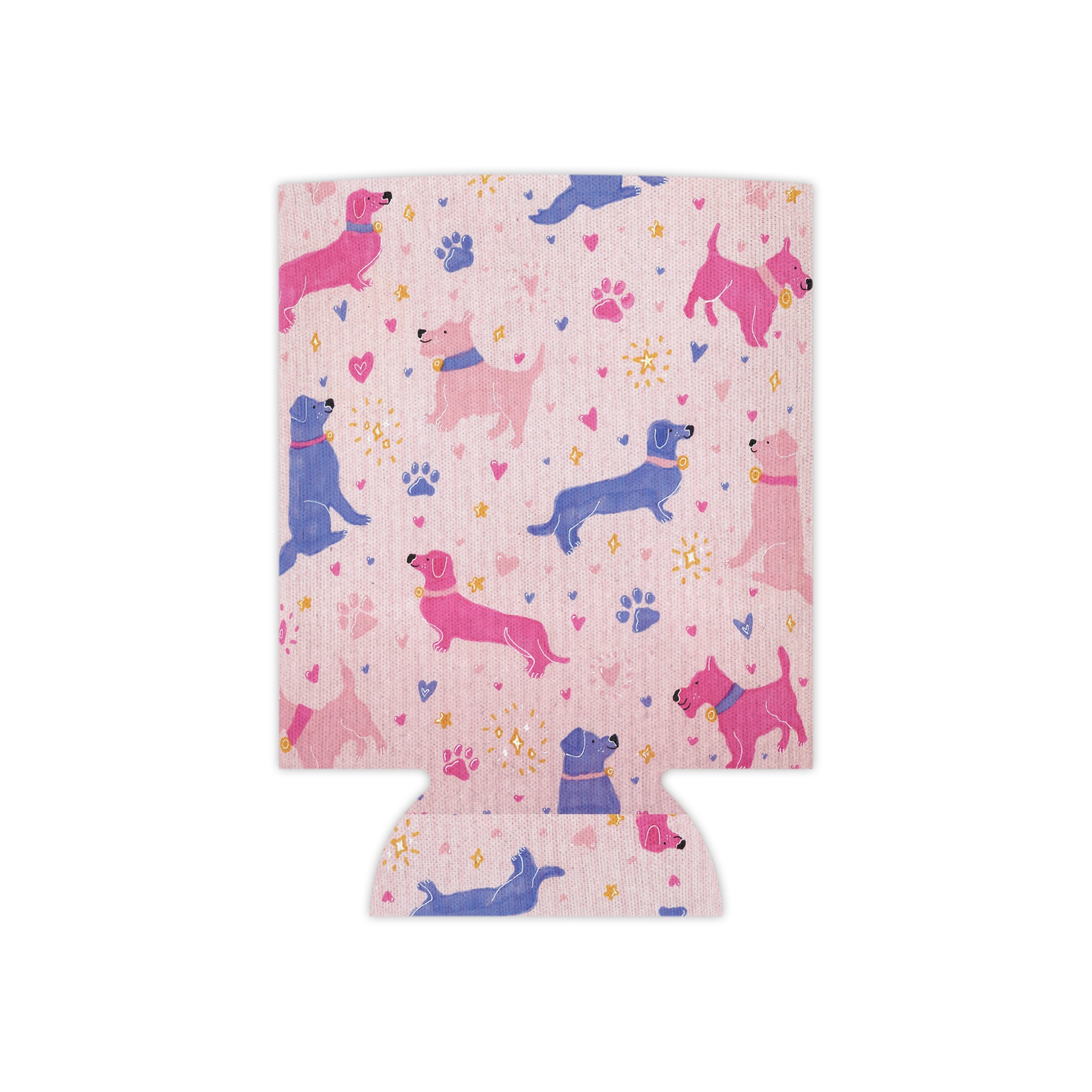 Preppy Pink Dog Print Can Cooler Sleeve - Image 2