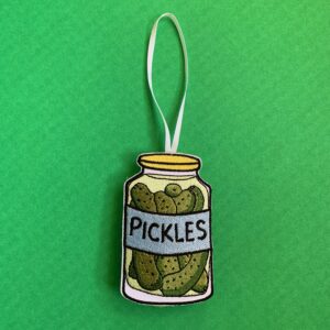 Jar of Pickles Embroidered Novelty Christmas Tree Ornament