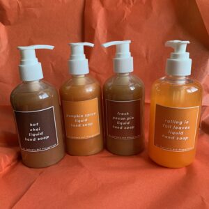 Autumn Themed Liquid Hand Soap: Fall Leaves, Chai, Pumpkin Spice, Pecan Pie Pump Bottle