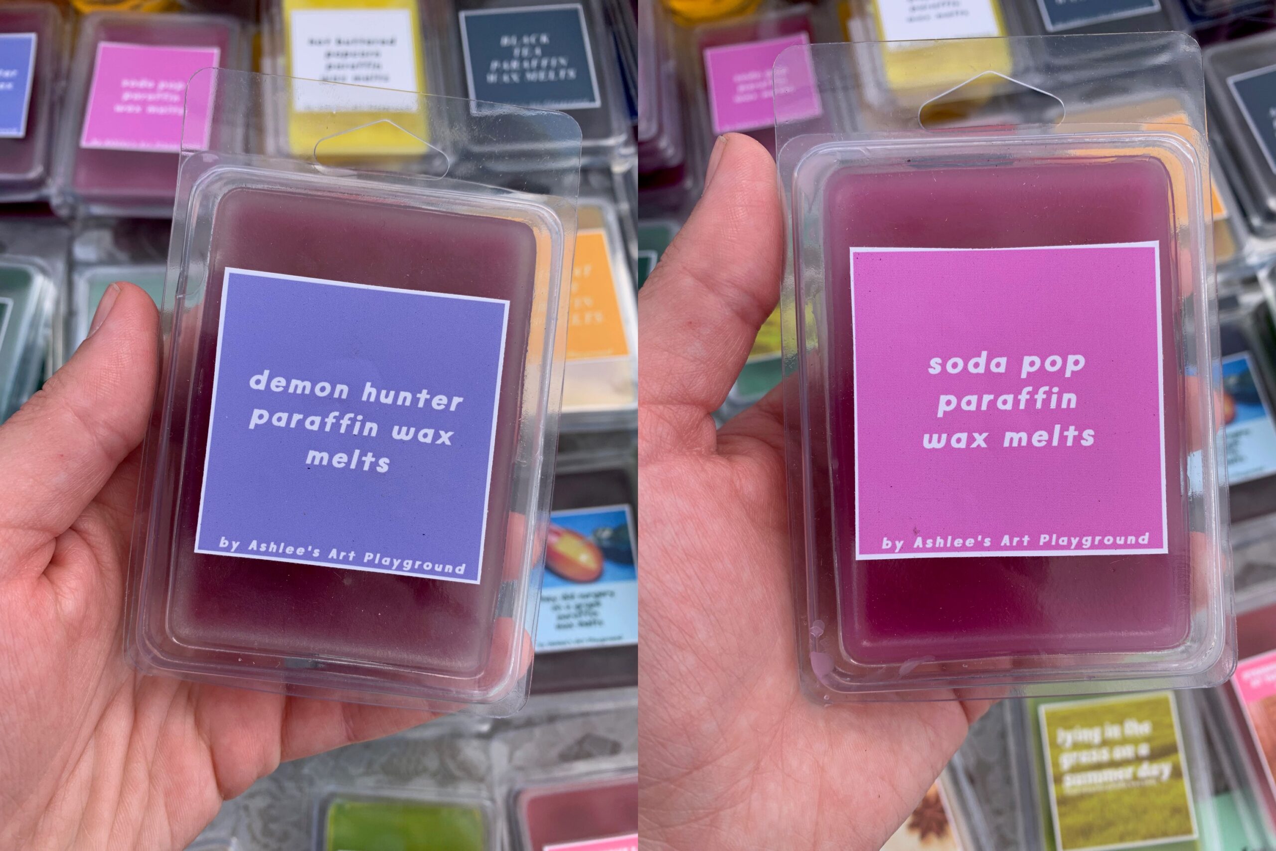 Demon Hunter & Soda Pop Scented Paraffin Wax Melts - Pink and Purple - Image 2